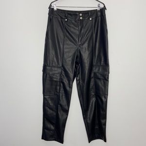7 For All ManKind Faux Vegan Leather Cargo Pants